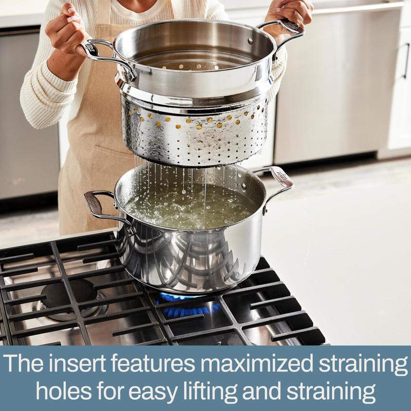調理器具 All-Clad 16 QT. STOCK POT Stockpot All-Clad Simply Strain em aço inoxidável 16L com tampa